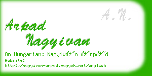 arpad nagyivan business card